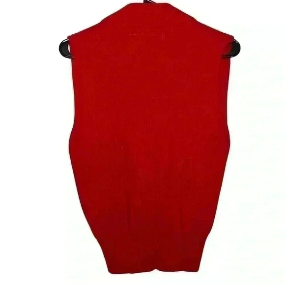 Vintage Cristina's Deep V-neck Red Sweater Vest 1980s Size Small - Picture 3 of 3
